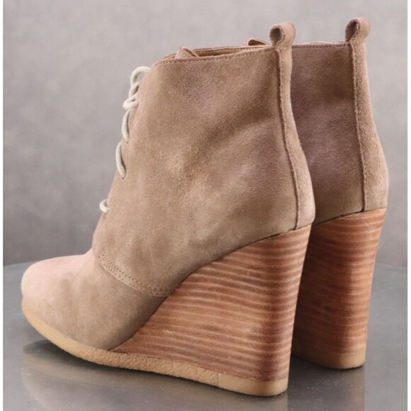 Steve Madden P-Danni Women's Wedge Booties Boots Size 7 Suede Tan - Picture 6 of 12